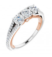 14K White & Rose 1 CTW Diamond Anniversary Band - 1232156034P