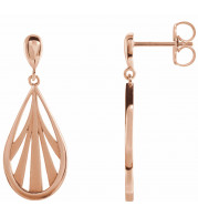 14K Rose Geometric Dangle Earrings - 87074602P