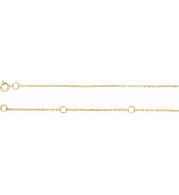14K Yellow 1 mm Adjustable Diamond-Cut Cable Chain 6 1/2-7 1/2 Bracelet - CH12360040P