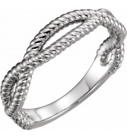 14K White Rope Ring - 51572101P