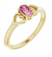 14K Yellow 5x3 mm Oval Tourmaline Youth Heart Ring - 71987629P