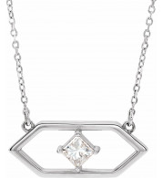 14K White 1/4 CTW Diamond Geometric 18 Necklace - 86965610P