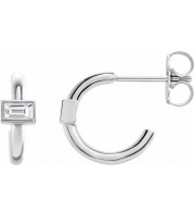14K White 1/5 CTW Diamond J-Hoop Earrings - 87081600P