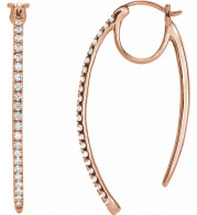14K Rose 1/2 CTW Diamond Hoop Earrings - 653408602P