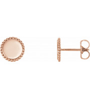 14K Rose Engravable Beaded Earrings - 86471602P