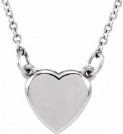 14K White Heart 18 Necklace - 85930101P