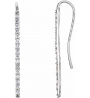 14K White 1/3 CTW Diamond Bar Earrings - 65222860001P