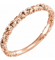 14K Rose .04 CTW Diamond Stackable Ring - 123210602P