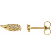 14K Yellow .03 CTW Diamond Angel Wing Earrings - 86909601P