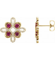 14K Yellow Ruby & 1/4 CTW Diamond Earrings - 86367601P
