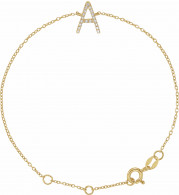 14K Yellow  1/10 CTW Diamond Initial A 6-7 Bracelet - 65268960027P
