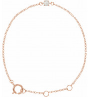 14K Rose Cultured Freshwater Pearl Youth Birthstone 4 1/2-5 1/2 Bracelet - 65358510017P
