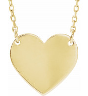 14K Yellow Engravable 12x11 mm  Heart 16-18 Necklace - 867741001P