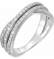 14K White 1/2 CTW Diamond Criss-Cross Ring - 122851600P