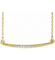 14K Yellow .05 CTW Diamond Curved Bar 16-18 Necklace - 86681601P