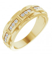 14K Yellow 1/4 CTW Diamond Pattern Ring - 9860603P