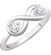 14K White 1/4 CTW Diamond Infinity-Inspired Ring - 65269760001P