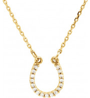 14K Yellow .07 CTW Diamond Horseshoe 16 Necklace - 66412100002P