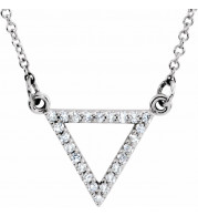 14K White 1/10 CTW Diamond Triangle 16 Necklace - 85864101P