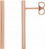 14K Rose 24x2 mm Bar Earrings - 86972108P