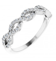 14K White 1/6 CTW French-Set Twist-Style Diamond Anniversary Band - 124097600P