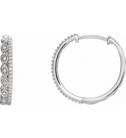 14K White 1/4 CTW Diamond Geometric Hoop Earrings - 653410601P