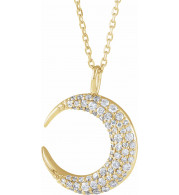 14K Yellow 1/3 CTW Diamond Crescent Moon 16-18 Necklace - 86692601P