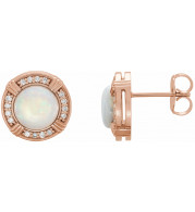 14K Rose Opal & 1/8 CTW Diamond Earrings - 862846002P