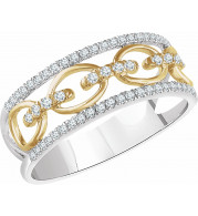 14K White & Yellow 1/4 CTW Diamond Link Ring - 65231260000P