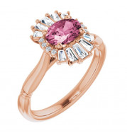 14K Rose Pink Tourmaline & 1/4 CTW Diamond Ring - 720846050P