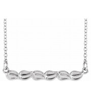 14K White Leaf Bar 16-18 Necklace - 86727600P