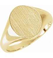 14K Yellow 11x9.5 mm Oval Signet Ring - 554337889P
