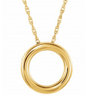 14K Yellow 15 mm Circle 18 Necklace - 863221027P