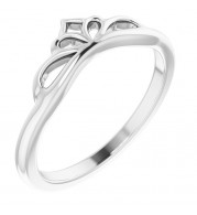 14K White Stackable Crown Ring - 52047101P