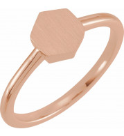 14K Rose  9.5x8 mm Geometric Signet Ring - 52180101P