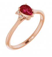14K Rose Ruby & .015 CTW Diamond Ring - 720336002P