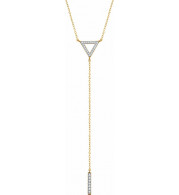 14K Yellow 1/6 CTW Diamond Triangle & Bar Y 16-18 Necklace - 65230060001P