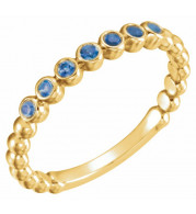 14K Yellow Blue Sapphire Stackable Ring - 7181360015P