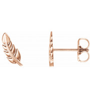 14K Rose Leaf Earrings - 86459607P