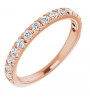 14K Rose 1/2 CTW Diamond French-Set Anniversary Band - 1238836010P