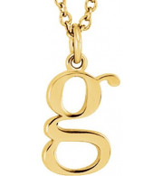 14K Yellow Lowercase Initial g 16 Necklace - 8578070018P