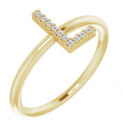 14K Yellow .05 CTW Diamond Initial L Ring - 1238346056P