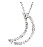 14K White 1/5 CTW Diamond Crescent Moon 16 Necklace - 6712284399P