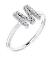 14K White .07 CTW Diamond Initial M Ring - 1238346060P