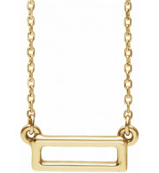 14K Yellow Rectangle Bar 16-18 Necklace - 86617601P