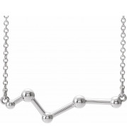 14K White Constellation Bar 18 Necklace - 86901605P