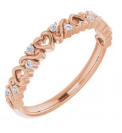 14K Rose .08 CTW Heart Diamond Anniversary Band - 124102602P