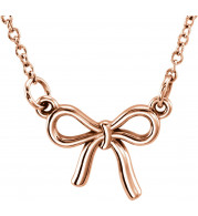 14K Rose Tiny Poshu00ae Knotted Bow 16-18 Necklace - 858021003P