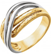 14K Yellow Overlap Hammered Ring - 513741000P