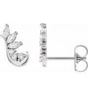 14K White 1/4 CTW Diamond Earring Climbers - 86946600P